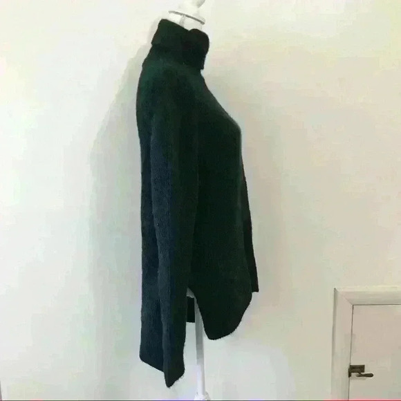 Sweet Romeo Abstract Rib Turtleneck Tunic Sweater Dark Teal - Picture 4 of 6